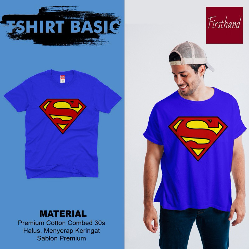 Kaos Pria Superman Basic Baju Original Kaos Logo S Baju Superman Cowok Kaos Premium