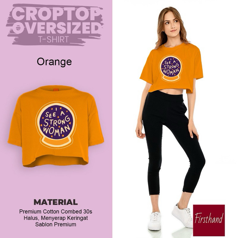 Crop Top Strong Woman Baju Crop Oversize Kaos Atasan Crop Top Original