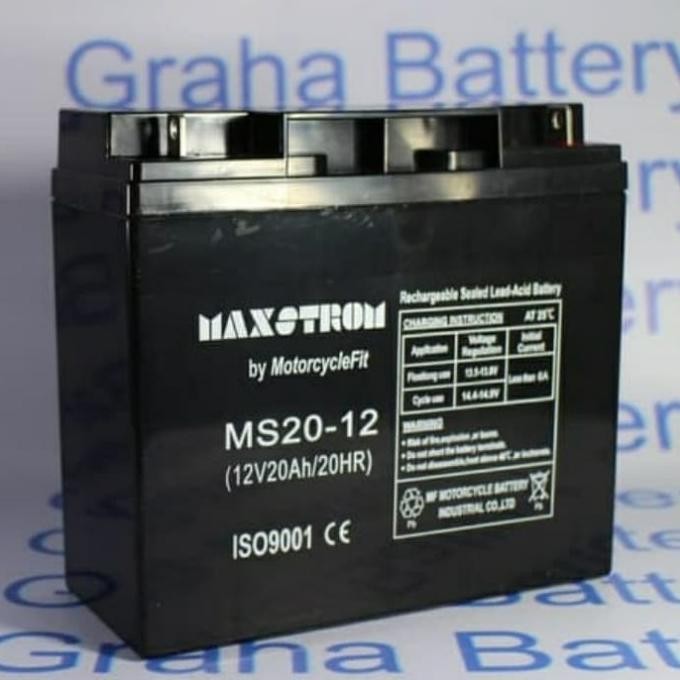 aki panel surya 12v 20ah maxstrom battery kering