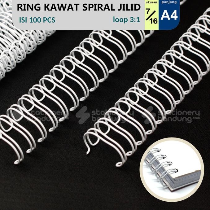 

TERLARIS - Ring Kawat Spiral Jilid 7/16 A4 Spiral Wire 7/16 A4 3:1 35Lobang