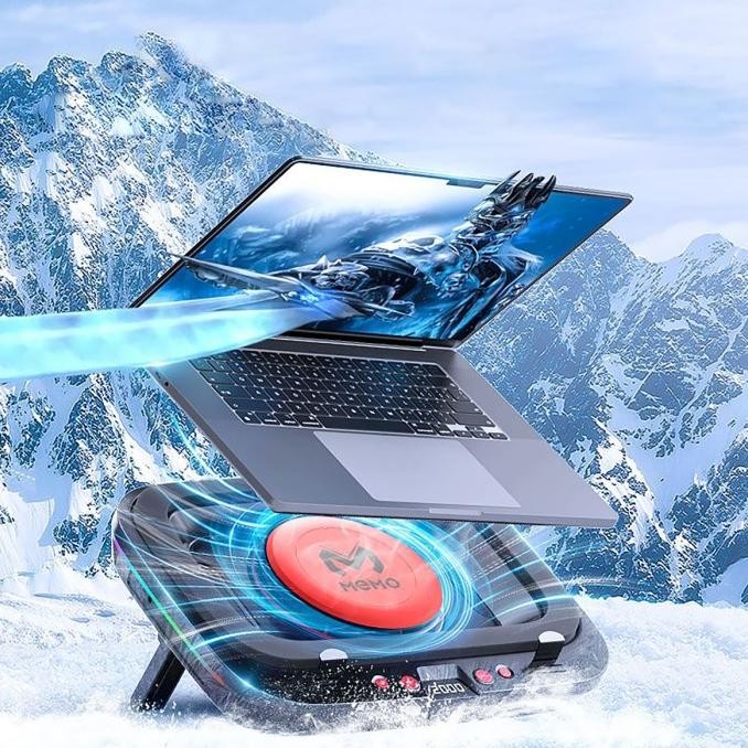 Memo FL08 laptop cooling fan with 2400RPM turbo compressed air Cooler