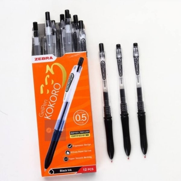 

Terlaris Pulpen Kokoro Hitam 1 Lusin New