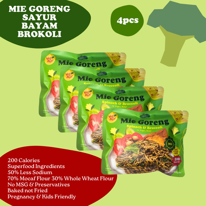 

4PCS Mie Goreng Instant Bayam Spirulina Vegan Vegetarian Sehat Rendah TERJAMIN