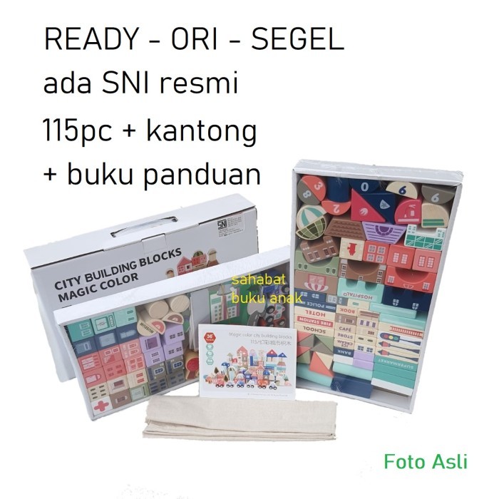 

TERBARU! Mainan Edukasi Anak City Building Block Balok Kayu Susun Montessori