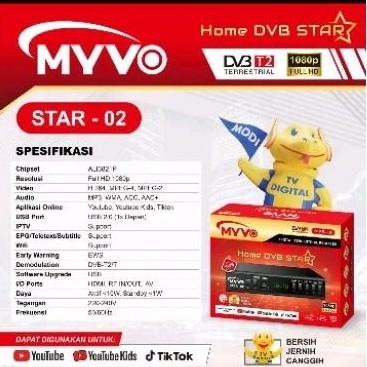 STB SET TOP BOX MYVO DVB T2 SNI STAR 02