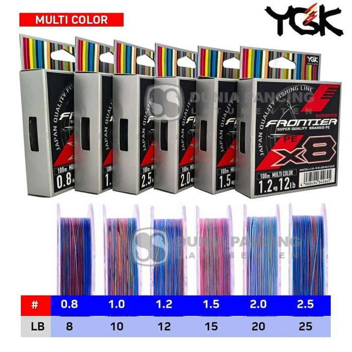 Senar Pe Ygk Frontier X8 100M Multicolor