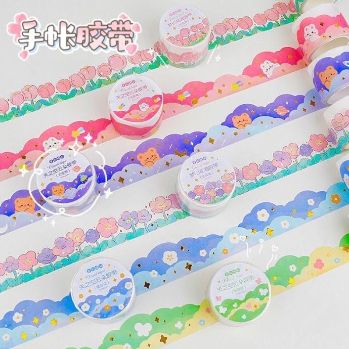 

pui Washi Tape Awan Stiker Cloud Karakter Lucu Isolasi Selotip Hiasan DIY