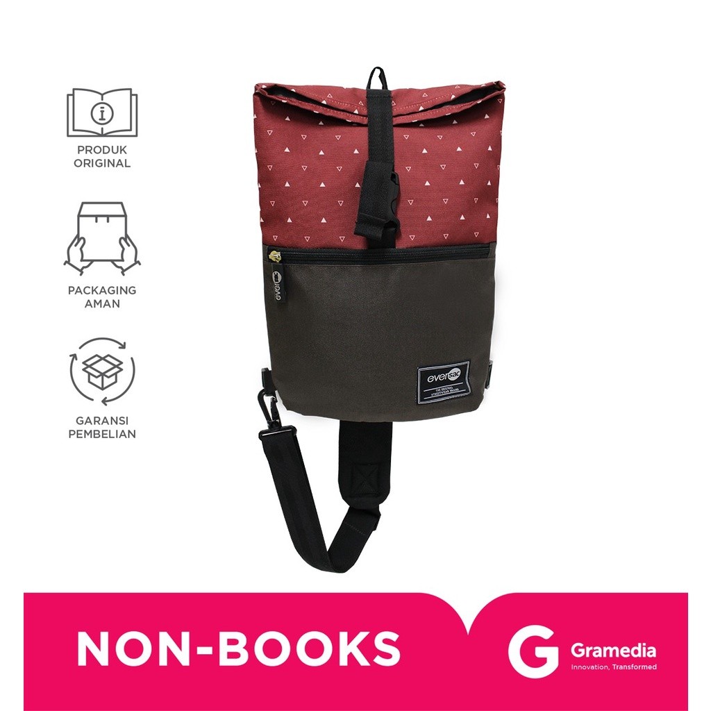 Eversac Ara One Shoulder Maroon Triangle Brown