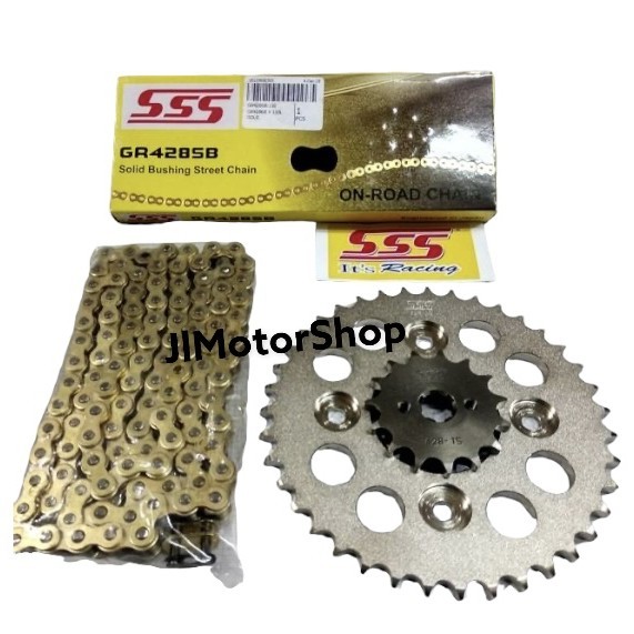 Gear Set Sss Karisma Supra 125 Revo Supra Fit New Rantai Sss Gold