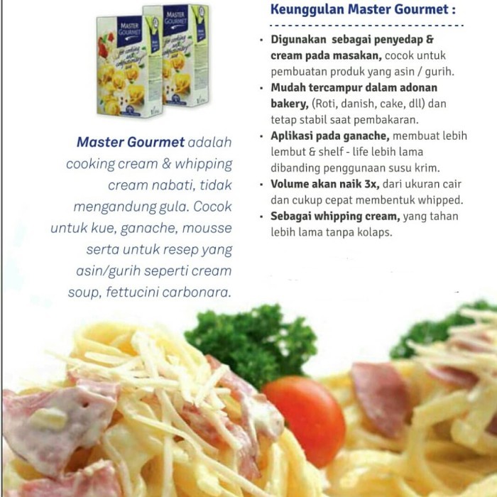 

MURAH Master Gourmet Cooking Cream dan Monna Lisa Whipping Cream Kode 1