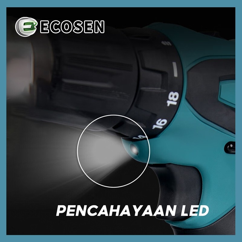 ECOSEN Mesin Bor Baterai Tangan 98V Bor Listrik Bor cas Bor ni Bor portable Bor Portable Obeng