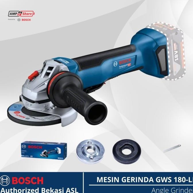 BOSCH GERINDA BATERAI / CORDLESS GRINDER GWS 180 LI ( Unit Only )