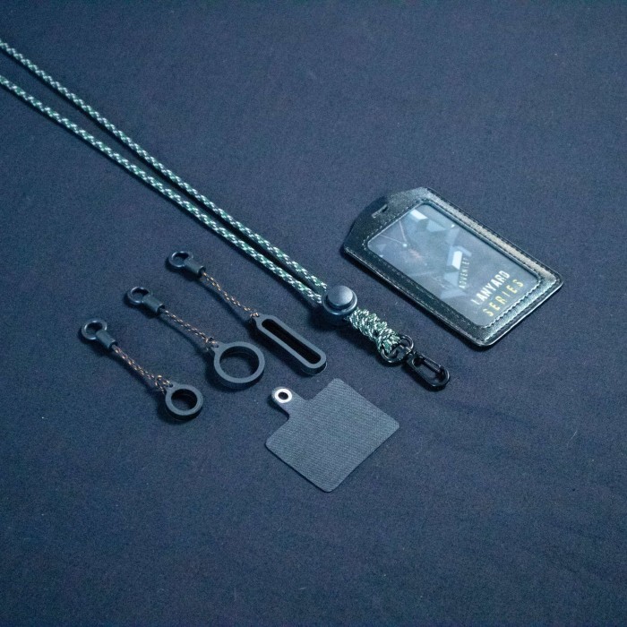 

Lanyard Name Tag Id Card Tali Paracord Pengait Holder Kulit Gantungan Hp Gadget Besi Premium OBRAL