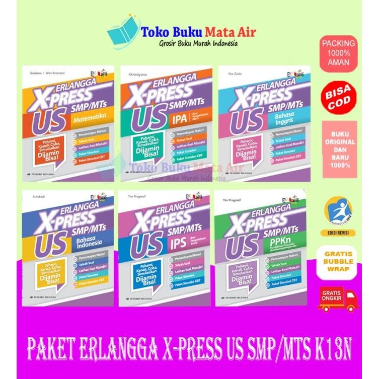 

BEST SELLER PAKET ERLANGGA X-PRESS US SMP/MTS 6 BUKU K13N - ERLANGGA