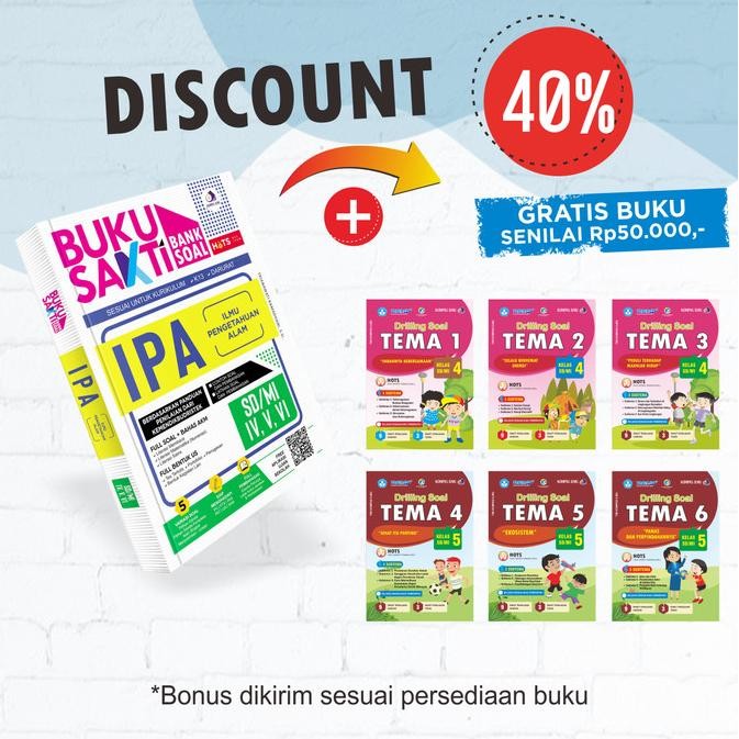 

BUKU SAKTI BANK SOAL IPA SD/MI KELAS 4,5,6 TERBARU TERUPDATE