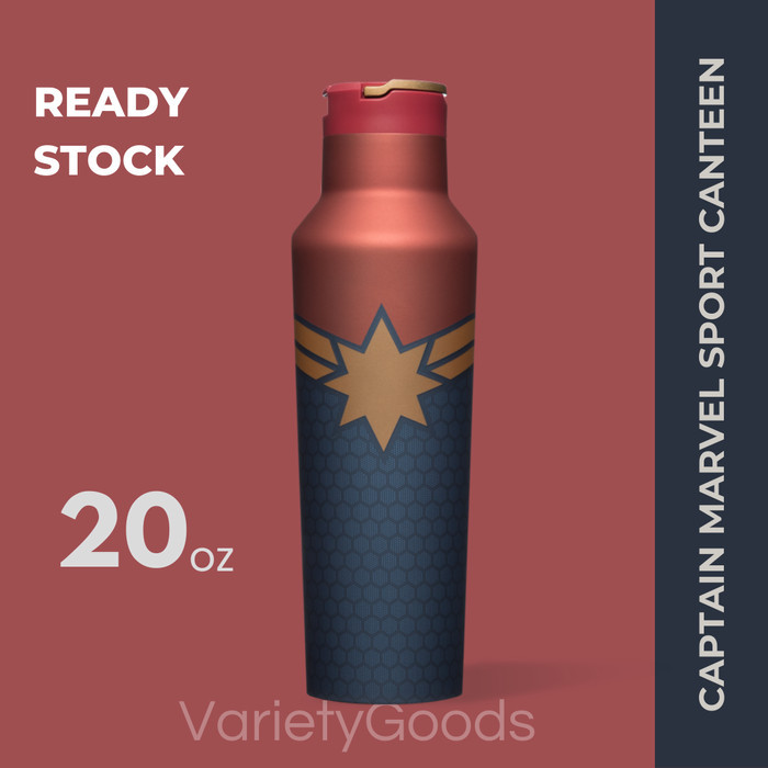 Corkcicle Marvel Sport Canteen 20Oz - Captain Marvel Corkcicle Captain Marvel Produk Terbatas