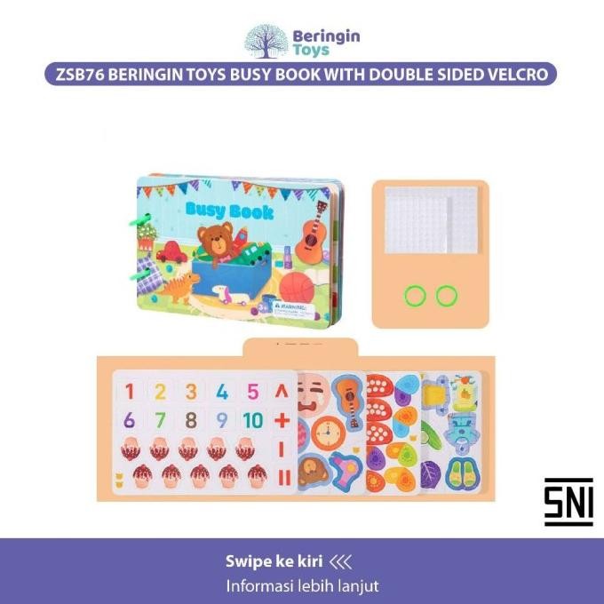 

BUSY BOOK WITH DOUBLE SIDED VELCRO | MAINAN EDUKASI ANAK | MONTESSORY BOOK SIAP KIRIM