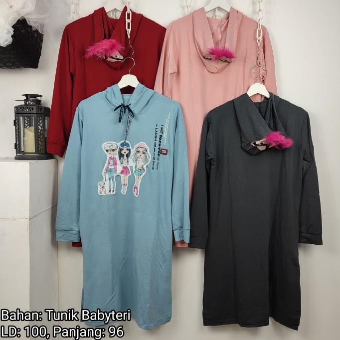 

Sale! Atasan tunik leher topi motif 3 VACATION LADIES