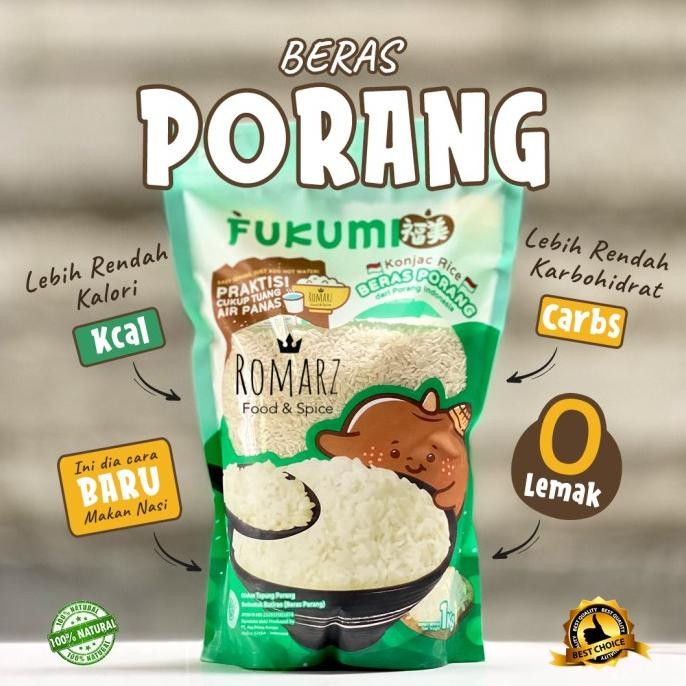 termurah fukumi beras porang 100% original 1kg | beras shirataki 1kg