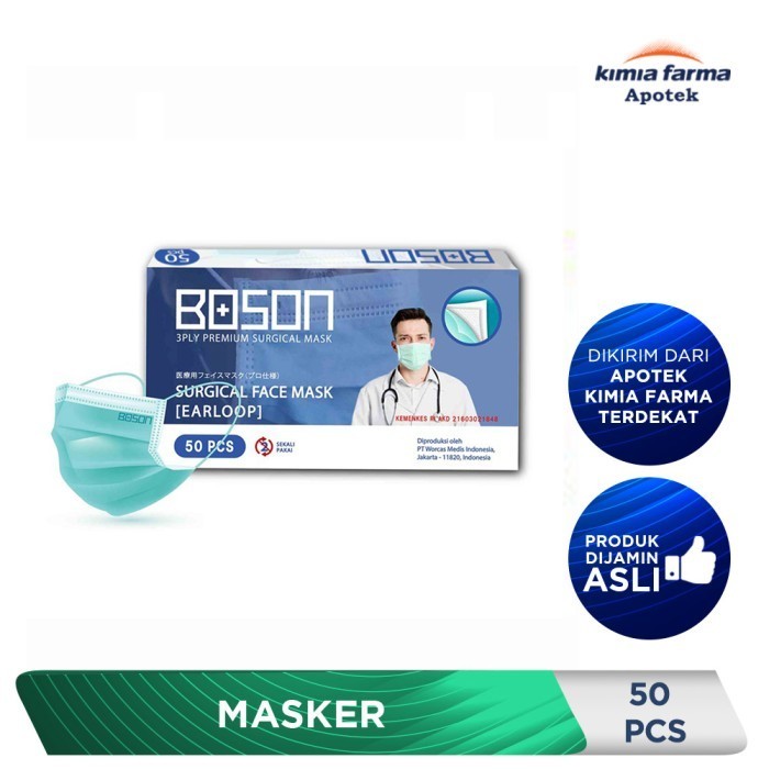Murah BOSON MASKER SURGICAL DUS 50 PCS / MASKER / KIMIA FARMA Non COD