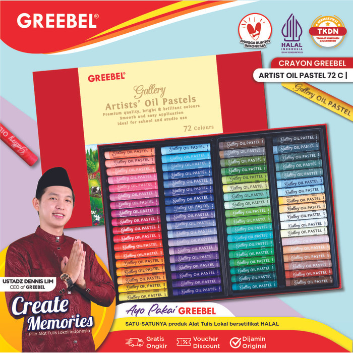 

GREEBEL Crayon Krayon ARTIST OIL PASTEL (72 Warna)untuk Anak non toxic