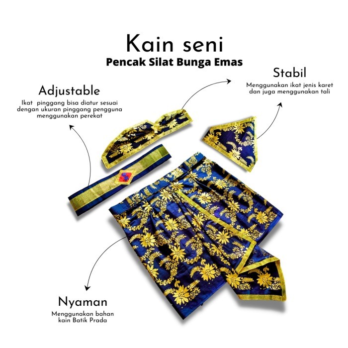 Kain Seni Silat Bunga Emas Sembong Pencak Silat Kain Seni Songket Silat Dodot Sembong Silat Colosal