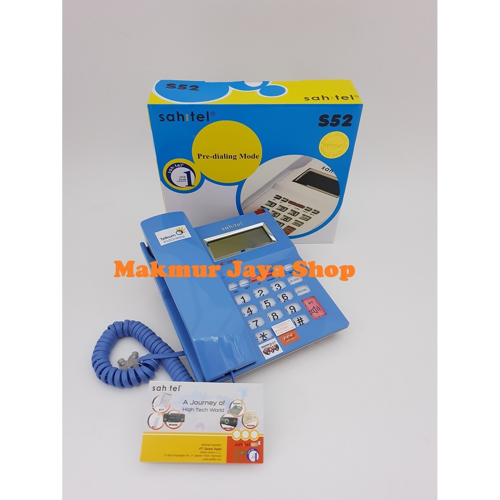 Sahitel S52 - Biru Telepon Rumah / Telepon Kantor Telepon Kabel Sahitel S52