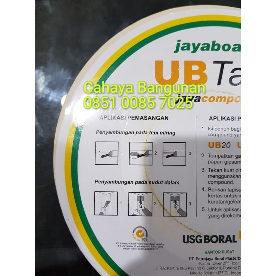 Jayaboard Ubtape Jointing Paper Ub Tape Lakban Kassa Kompon Gipsum Stok Terbatas