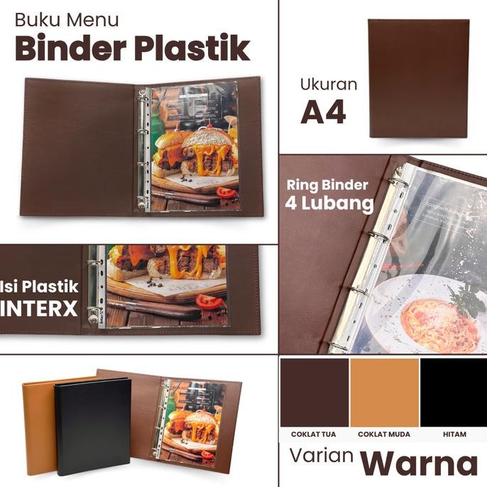 

Buku Menu Jakarta - Buku Menu Kulit Ring Binder 4 Lubang Isi Plastik A4 Hitam, Coklat Muda, Coklat Tua - Cafe, Coffee Shop, Restoran, Hotel