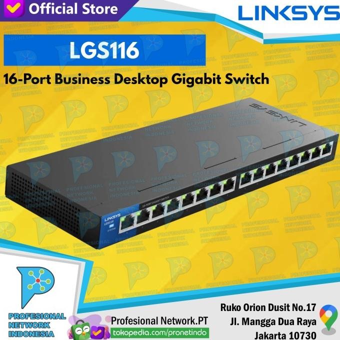LINKSYS LGS116-AP 16-Port Business Desktop Gigabit Switch / LGS116AP