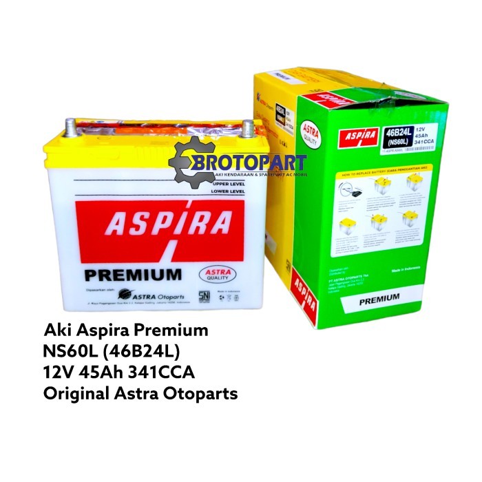 Aki Mobil Suzuki Ertiga, Baleno, Aerio Accu Aspira Ns60L Basah 45Ah