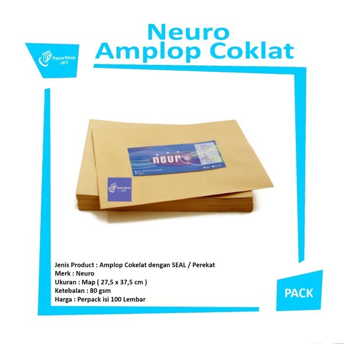 

Sale Hot Promo!!! Amplop Coklat Ukuran Map Neuro ( 27,5 X 37,5 Cm ) Seal
