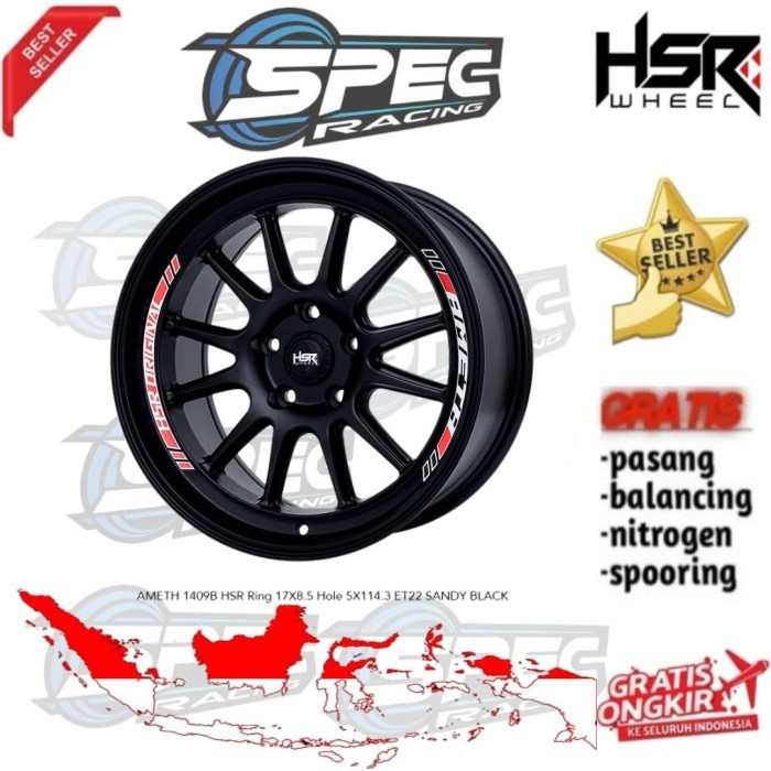 Velg Mobil R17 HSR AMETH Pelek Racing Ring 17 Hrv Civic Xpander Rush Innova Reborn Inova Zenix