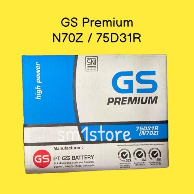 Aki Gs Premium N70Z 75D31R Accu Basah Mobil