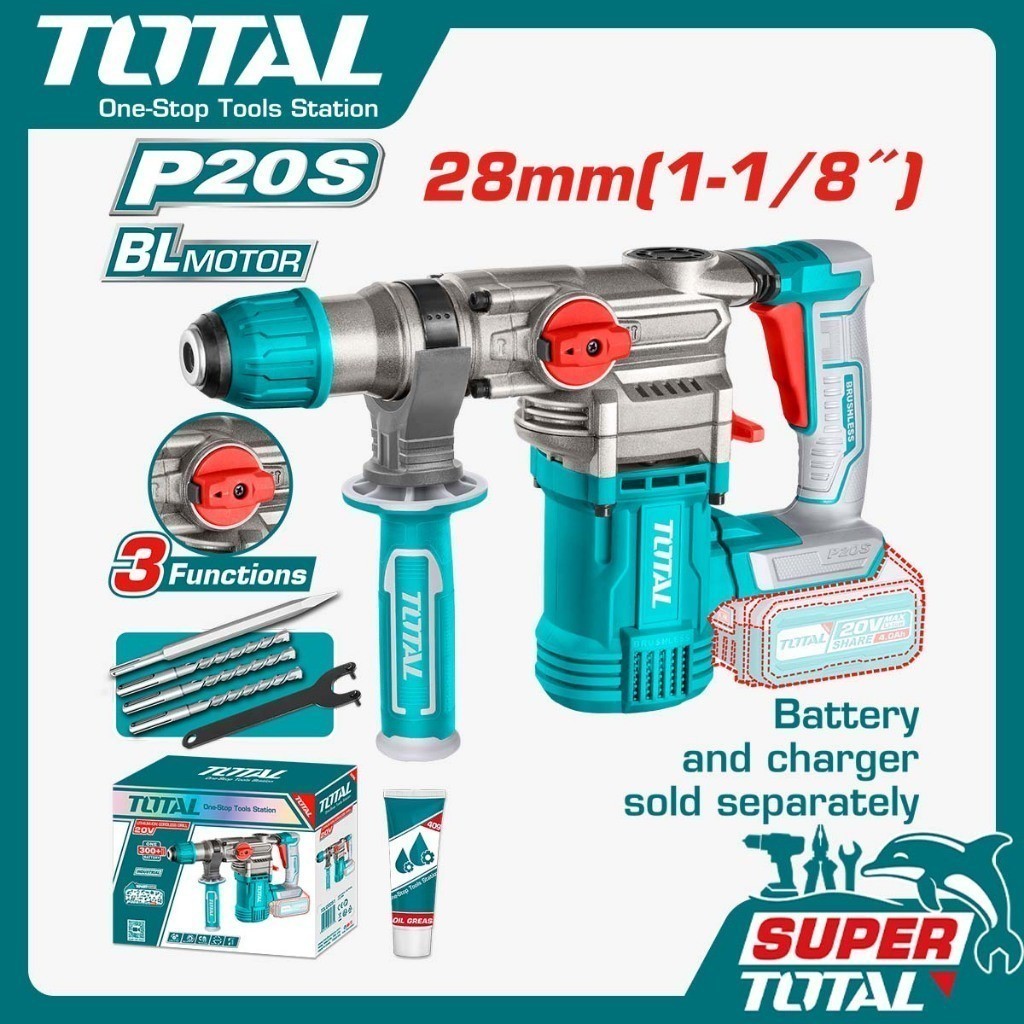 Total TRHLI20288 Bor Palu Tanpa Kabel (Rotary Hammer)