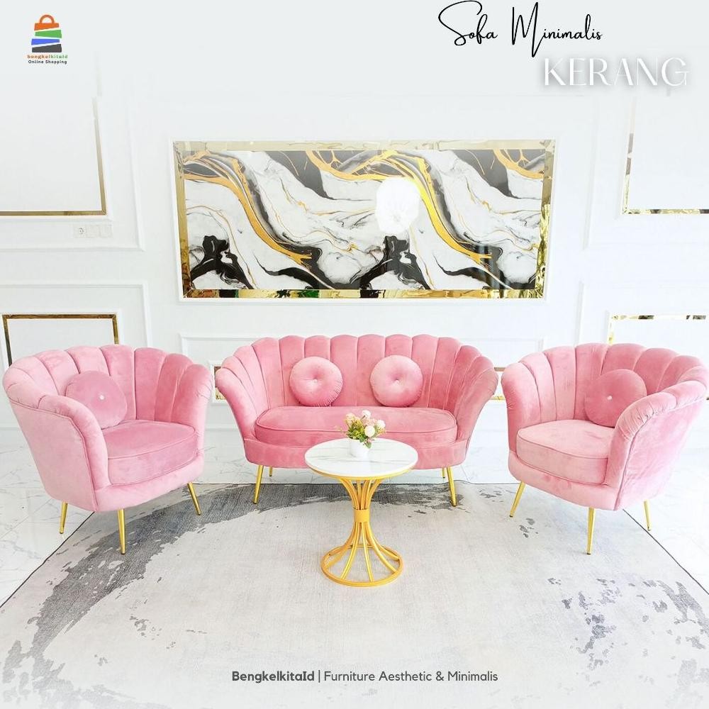Sofa Aesthetic Kursi Ruang Tamu Kursi Tamu Minimalis Sofa Kerang Kursi Kerang