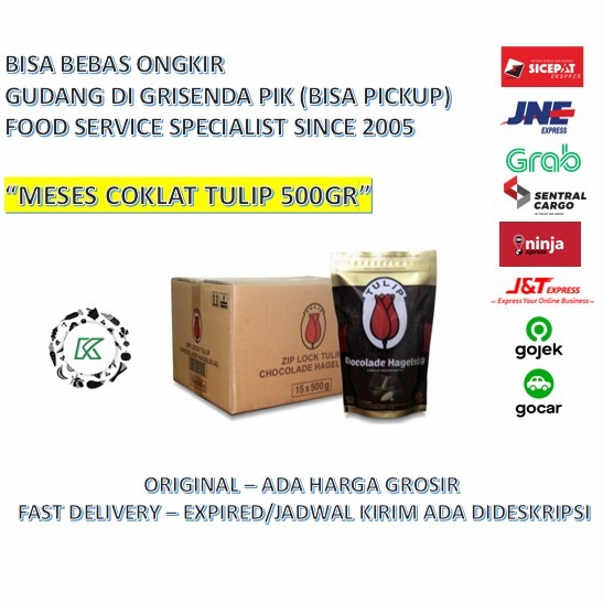 

Coklat Meises Tulip Meses Kemasan Ziplock 500g Cokelat Compound Butir HOT SALE
