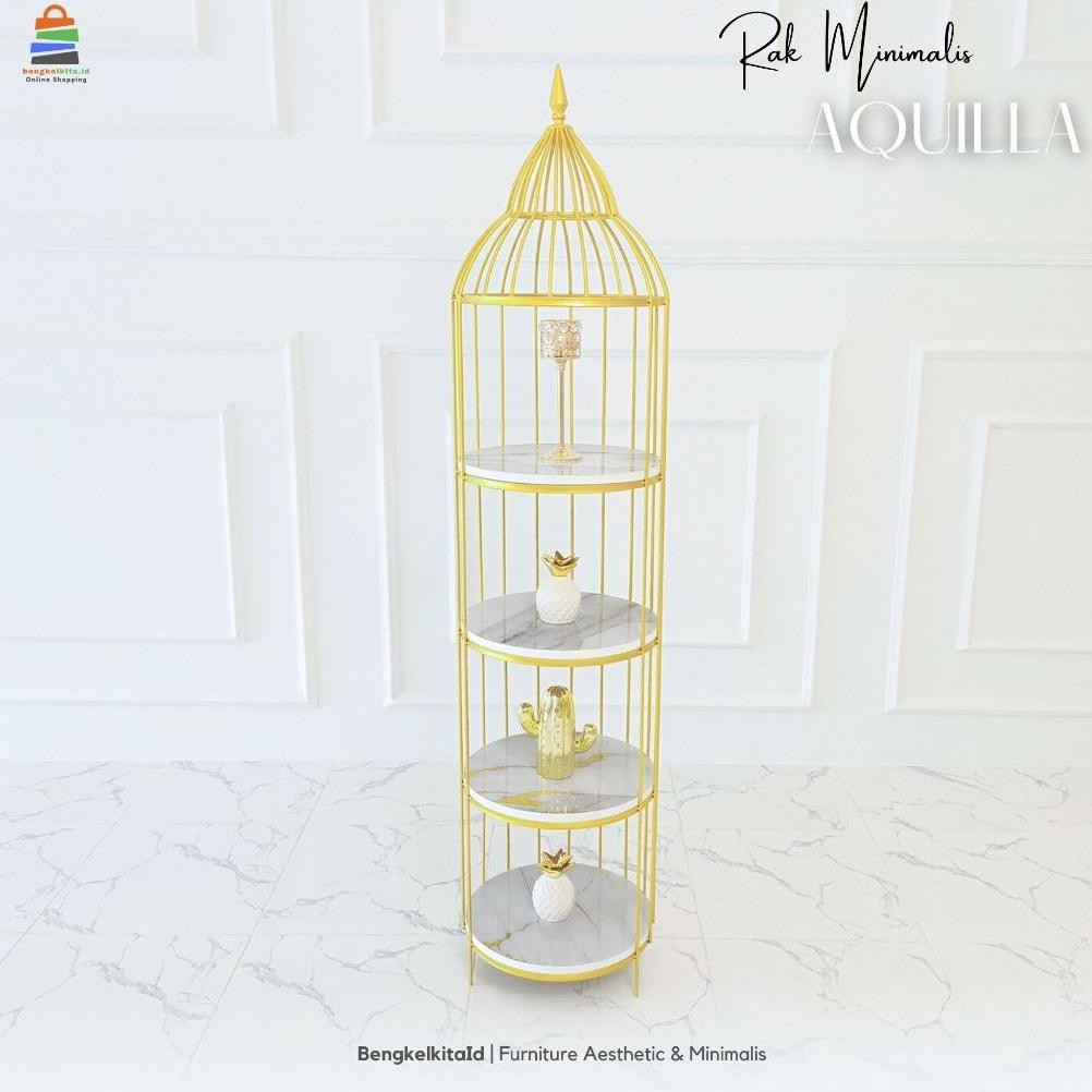 Rak Sangkar Burung Minimalis Aquilla| Minimalis Rak Susun Rak Shabby Rak Besi Dekorasi Rak Mulfungsi