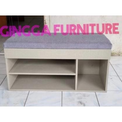 LEMARI SEPATU SOFA RAK SEPATU KAYU MINIMALIS SOFA SERBAGUNA ASTON