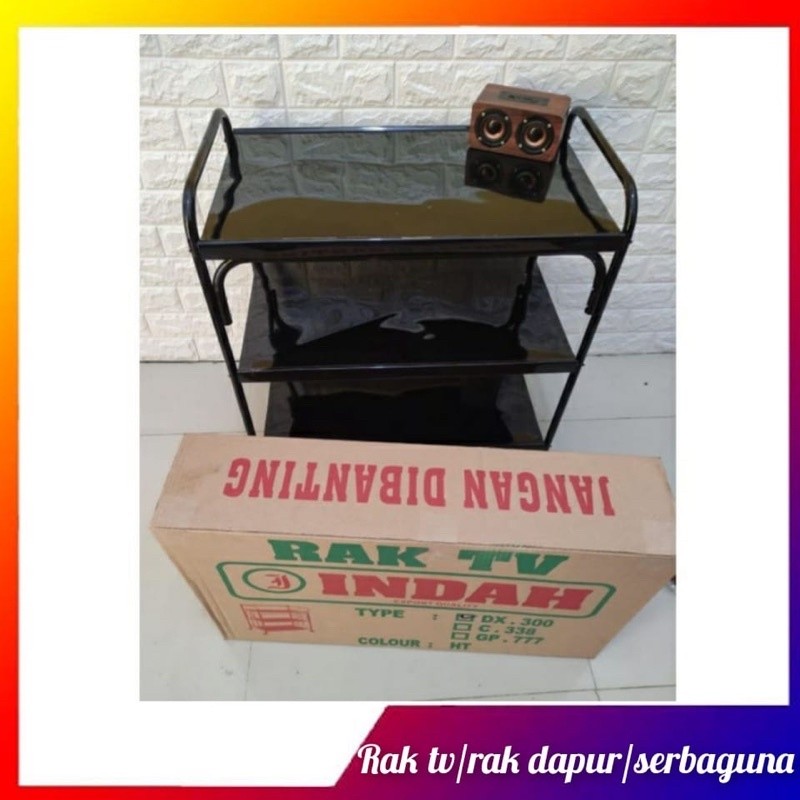 Promo Rak Tv Besi 3 Susun Hitam