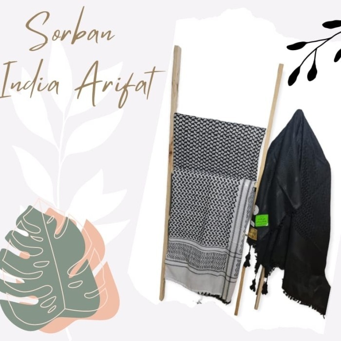 TERLARIS Sorban India Arafat Hitam Putih / Sorban Putih Kotak