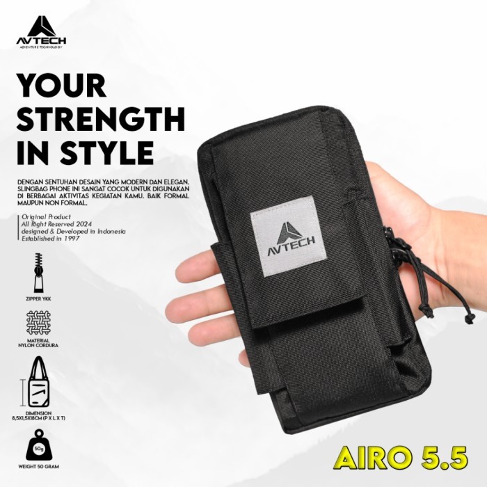 Avtech Tas Selempang Tas Hp Tas Handphone Pria Wanita Tas Pinggang Airo 55