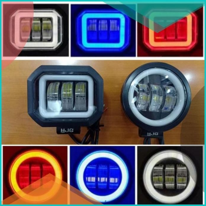 Lampu Daymaker CREE 3 LED Angel Eye Ring Kotak Bulat Lampu Foglamp CR7