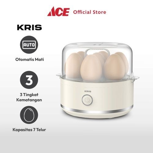 Ace Kris Alat Perebus Telur 7 Slot 350 watt - Putih Egg Boiler Steamer Electric Mesin Rebus Telur