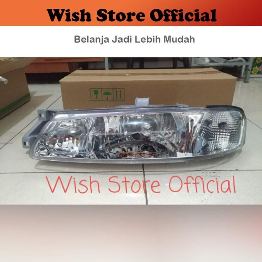 Head Lamp Kia Timor Shepia Lampu Depan Besar Headlamp Kristal / Crystal Chrome 1 Set