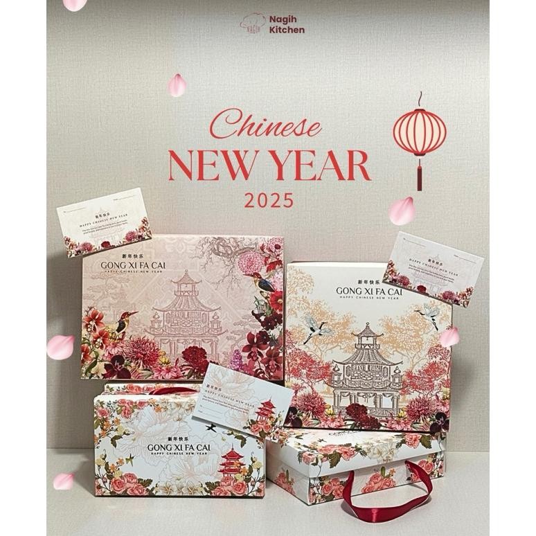 

BR - [KHUSUS REQUEST TANGGAL] cny chinese new year hampers imlek 2025 kue kering premium nastar wisman choco mede almond cookies kastangel edam cheese kue kacang sagu keju semprit vanilla cokelat dahlia cookies hampers isi 1 2 3 4 hampers 300 350 gr gram