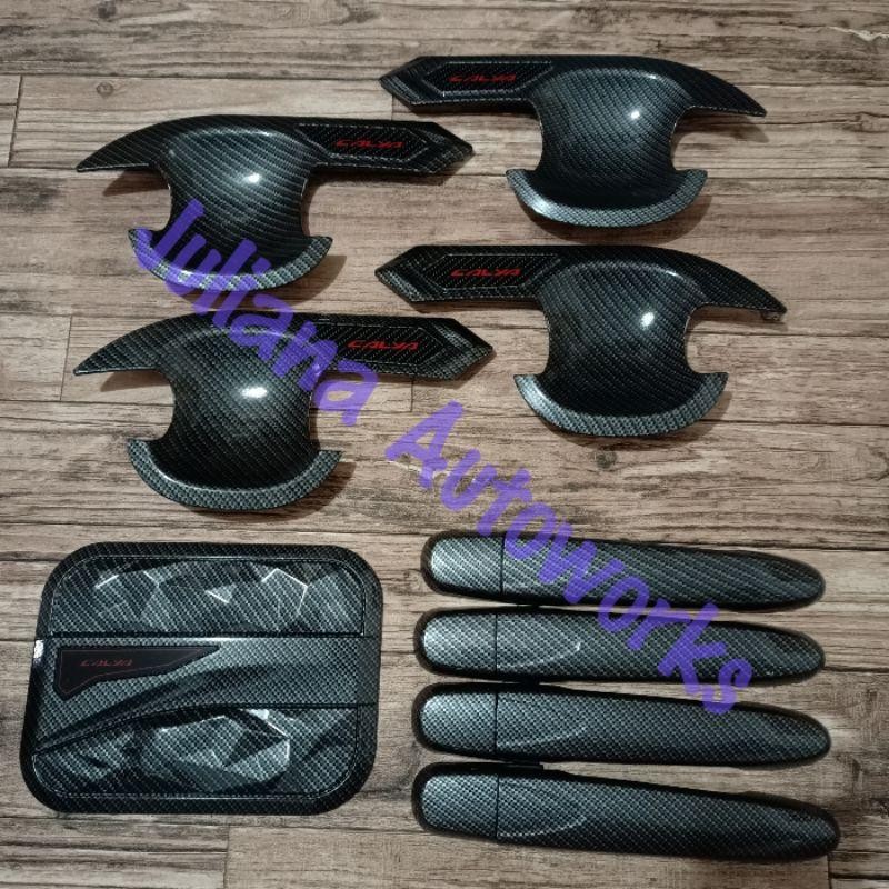 Outer Handle Tank Cover Carbon Toyota Calya