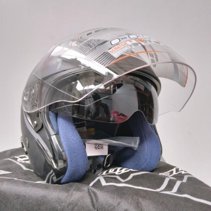 HELM INK METRO SOLID BLACK DOFF ORIGINAL (DOUBLE VISOR)
