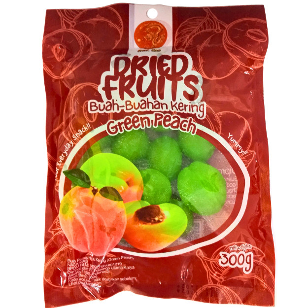 

S23061 NAGA MAS DRIED FRUITS GREEN PEACH MANISAN IMLEK 300GR MAJU BERSAMA (20250225)