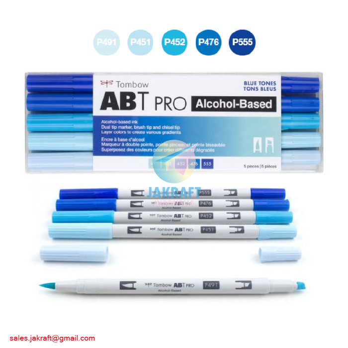 

TERBARU Spidol Kuas 2in1 Permanent Set isi 5 Biru TOMBOW ABT PRO Dual Brush BISA GRAB!